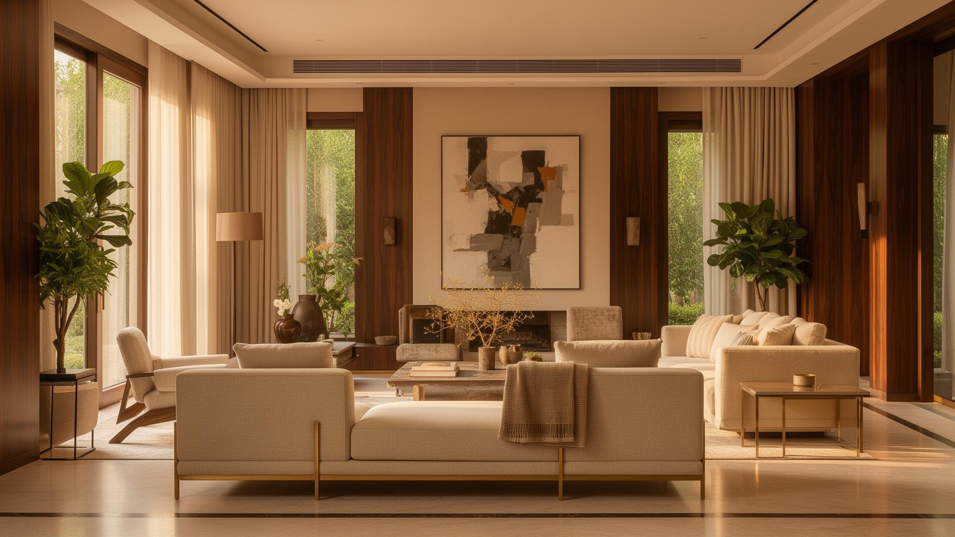 Curated luxury living room interior